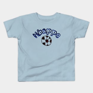 Mbappe text + Soccer ball Kids T-Shirt